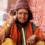 Devant un temple à Pashupatina